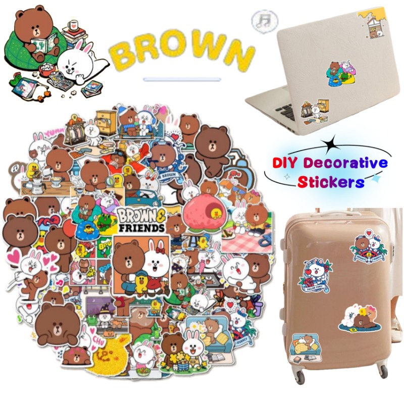 Luggage Cover Protector - Adesivos decorativos estilo anime LINE FRIENDS